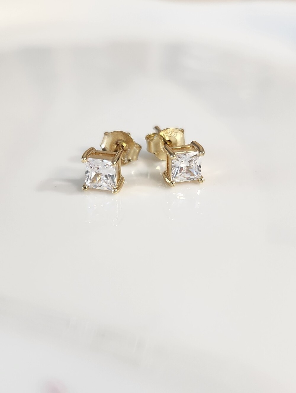 Sterling Silver Zirconia Stud Earrings